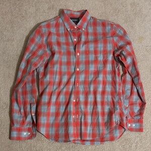 Bonobos Red and Gray Plaid Casual Shirt